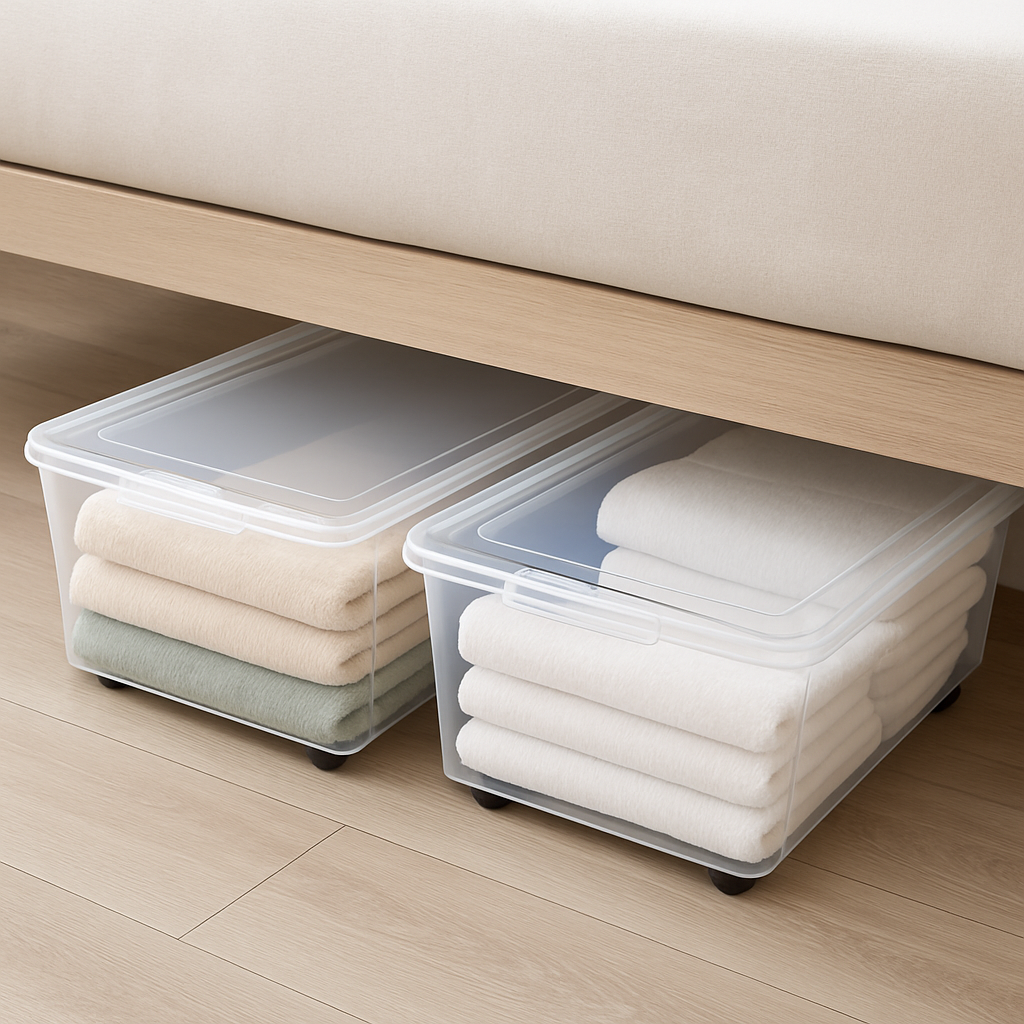 Under-bed storage drawers for clothes and linens